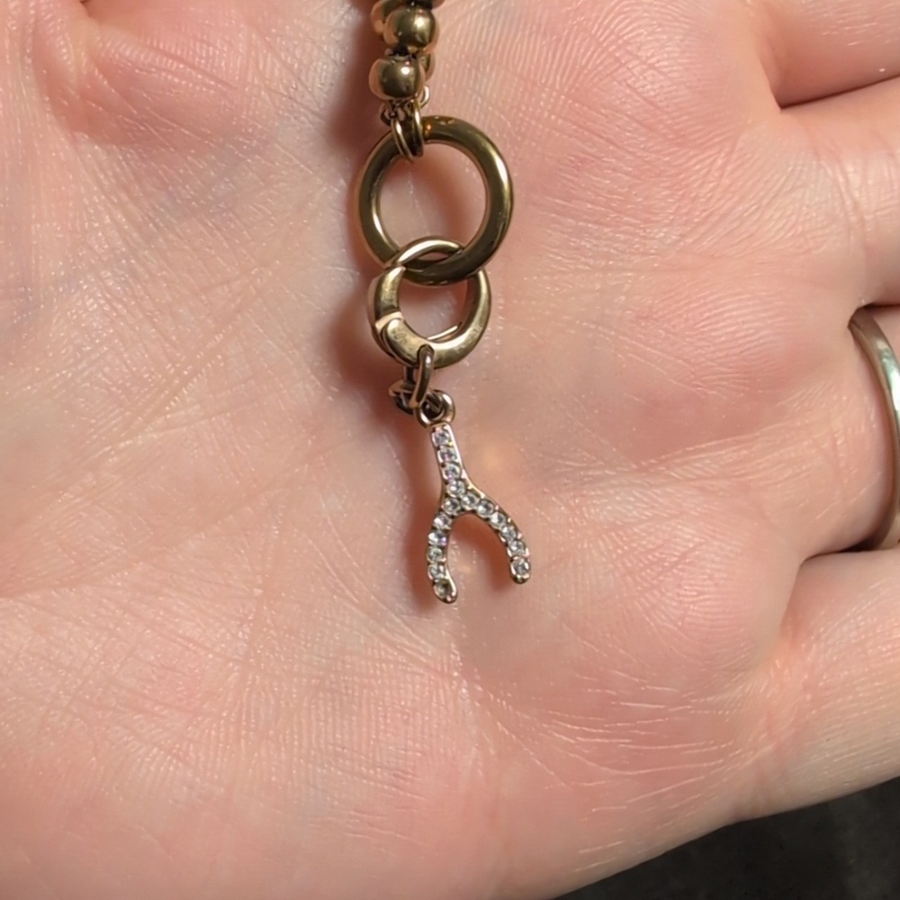 FOSSIL Gold Bead Charm Bracelet, Authentic - Picture 3 of 6